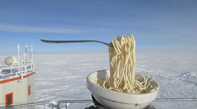 Вот как выглядят спагетти при 60 градусах ниже 0