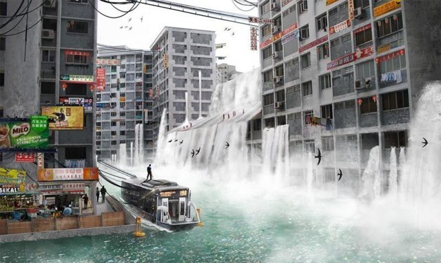 Подводное царство: концепт-художник "затопил" Сингапур