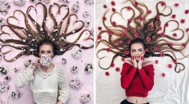 Художница делает невероятные фотографии своих волос, подчёркивая их необычайную красоту