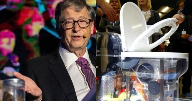 Билл Гейтс вышел на сцену с банкой фекалий и продемонстрировал работу инновационного унитаза