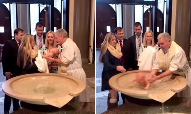 Священник чуть не утопил ребёнка во время церемонии крещения