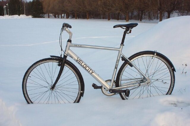 Зимний велосипед в Финляндии