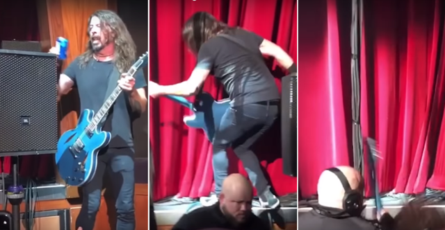 Пьяный экс-барабанщик Nirvana рухнул со сцены во время выступления: видео
