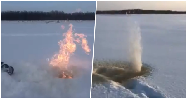 Рыбак в Ханты-Мансийске обнаружил природный газ в Иртыше