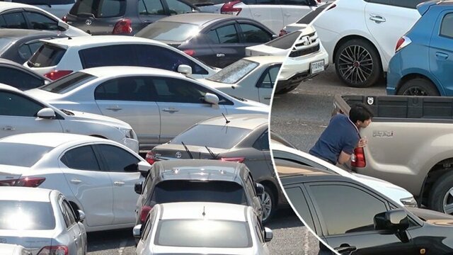Самую безумно загруженную парковку в мире показали на видео