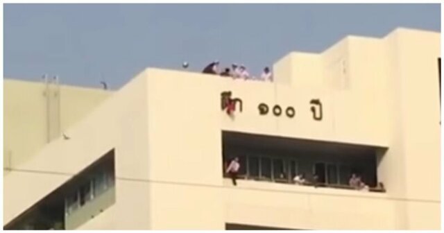 Платье спасло тайскую девочку от падения с крыши больницы