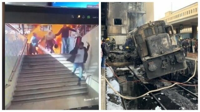 Страшная авария: в Каире поезд столкнулся с платформой и взорвался