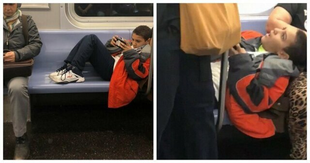 Мальчик отказался убирать ноги с сиденья в вагоне метро, но пассажир не стал с ним церемониться