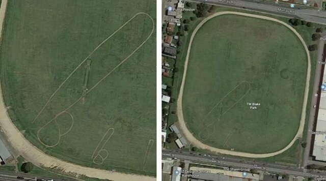 В Мельбурне на полях трёх разных парков кто-то изобразил пенисы, которые отчётливо видны с воздуха