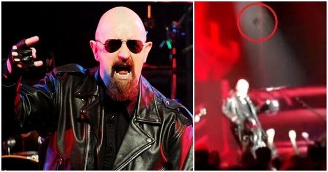 Вокалист хэви-метал группы выбил у слепившего его вспышкой фаната смартфон из рук
