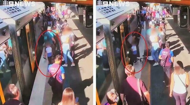 Жуткое видео, в котором маленький мальчик провалился между перроном и поездом