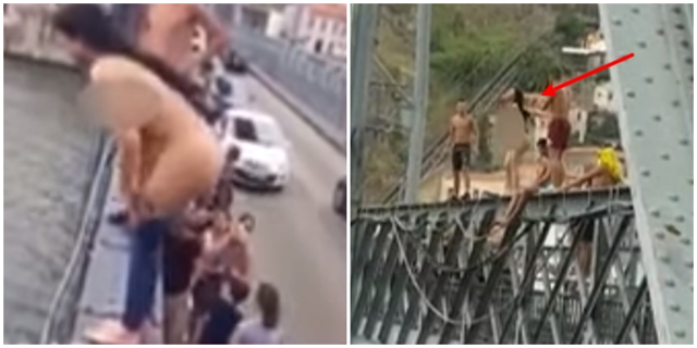 Голая и пьяная девушка прыгнула с 45-метрового моста в Португалии