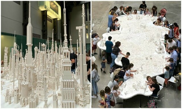 В Лондоне строят мини-город из белого лего - присоединиться может любой желающий