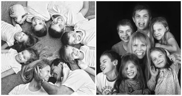 Фотоистория многодетной семьи: старшенький, близнецы и тройняшки