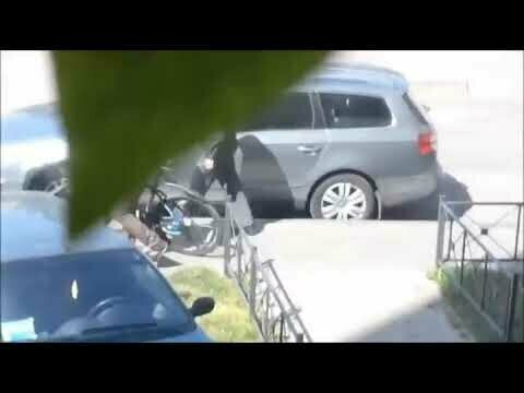 Эффектное "задержание" велосипедного воришки