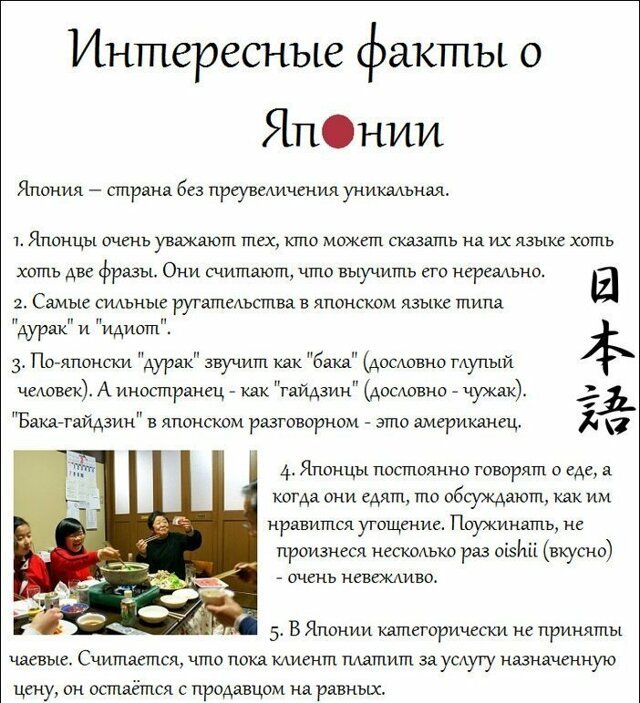 Несколько фактов о Японии