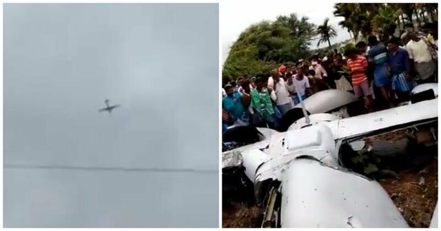 Крушение индийского ударного беспилотника попало на видео