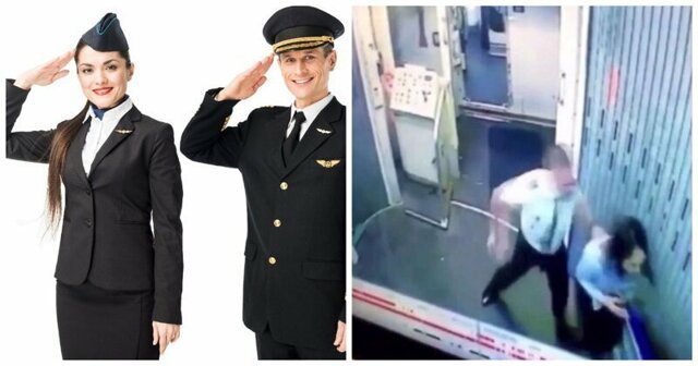 Опубликовано видео драки пилота и стюардессы в салоне самолета