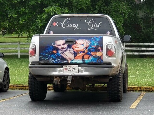 Изображения на задних бортах пикапов