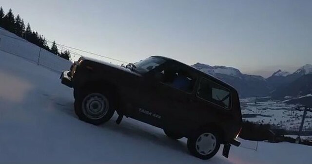 Lada Niva приятно удивила зарубежных журналистов на заснеженном склоне