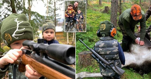 Житель Швеции берет детей на охоту, чтобы научить их общению с природой