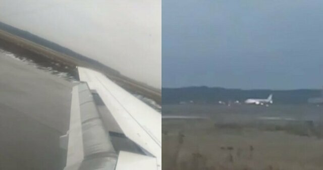 Пассажир экстренно севшего лайнера опубликовал видео приземления на недостроенную полосу