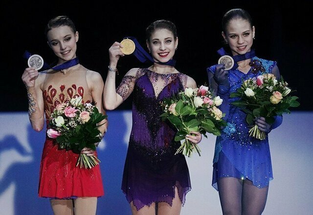 Российские девушки взяли все призовые места в чемпионате Европы по фигурному катанию