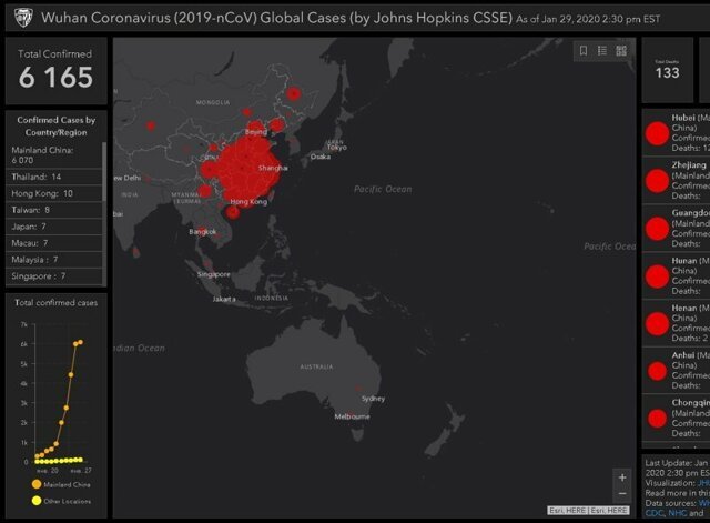 Онлайн карта распространения коронавируса