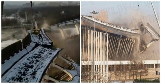 Ролик-катастрофа: в Петербурге при демонтаже обрушилась крыша спортивно-концертного комплекса