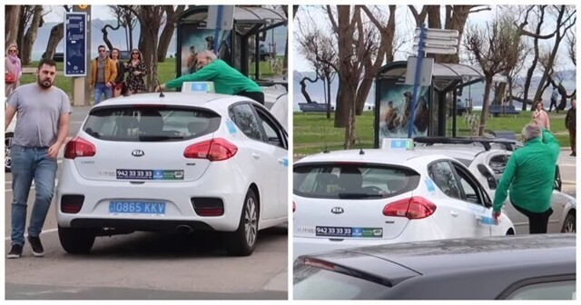 Два испанца устроили комичную дорожную стычку и попали на видео