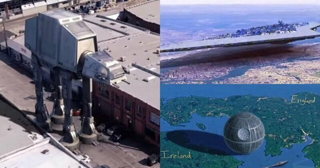 Как выглядели бы боевые корабли саги "Звездные войны" по сравнению с земными объектами