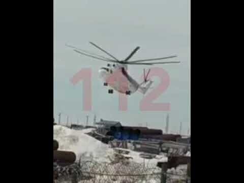 Момент жёсткой посадки Ми-26 на Ямале