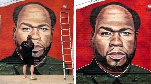 Граффити-художник троллит рэпера 50 Cent