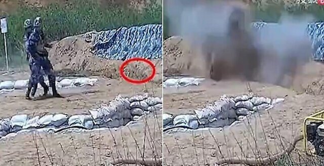 В Китае военный инструктор спас курсанта от брошенной им же гранаты