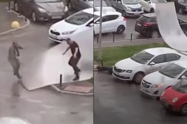 В Екатеринбурге мужчину подбросило и ударило сорванной с паркинга крышей