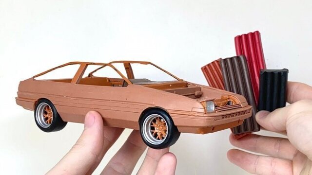 Toyota AE86 из пластилина: очень детализированная миниатюрная копия японского спорткара