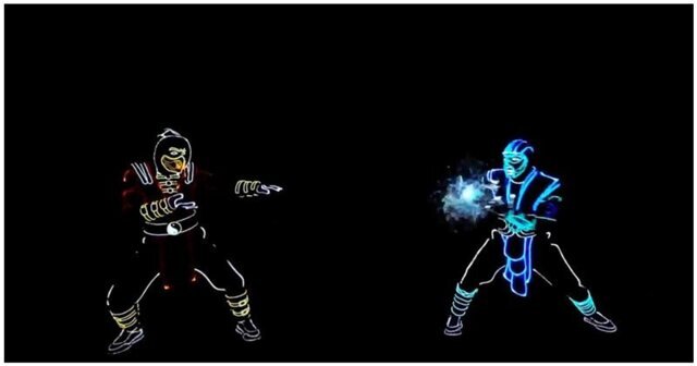 Танцоры показали зажигательный световой номер, посвященный игре Mortal Kombat