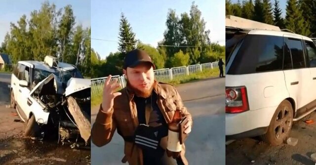 Исторический момент: в Лениногорске пьяная молодёжь на Range Rover снесла столб
