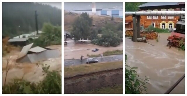 Затопленный город: реки на дорогах, плавающие дома, гаражи и автомобили