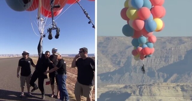 Иллюзионист поднялся на высоту более 7 километров на воздушных шарах