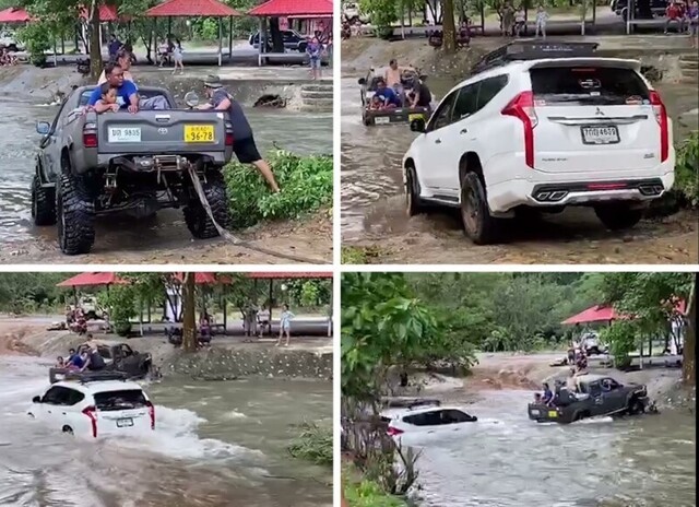 Как при переправе утопить Pajero Sport - тайский опыт