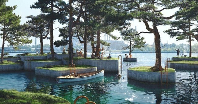 Копенгаген открывает мини-парки на воде