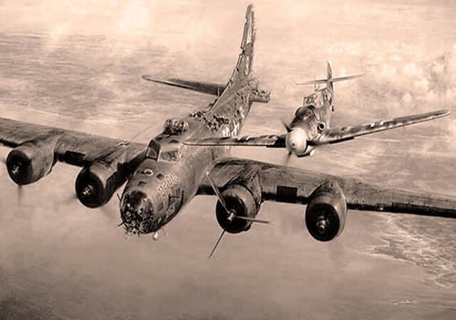 Как немецкий летчик BF109 пощадил бомбардировщик США B17. Случай с летчиками Штиглером и Брауном