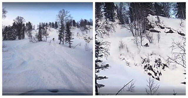 Сход лавины на горнолыжном курорте засняли на видео