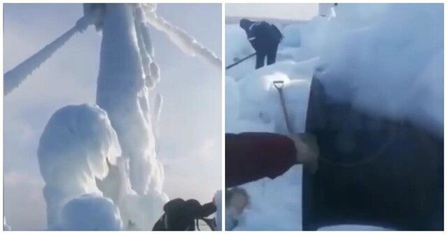 Российский моряк показал, как выглядит судно после ледяного тайфуна в Японском море