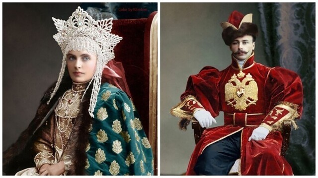 Костюмированный бал Романовых - фотографии 1903 года в цвете