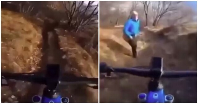 Велосипедиста ждал неприятный сюрприз на лесной дороге