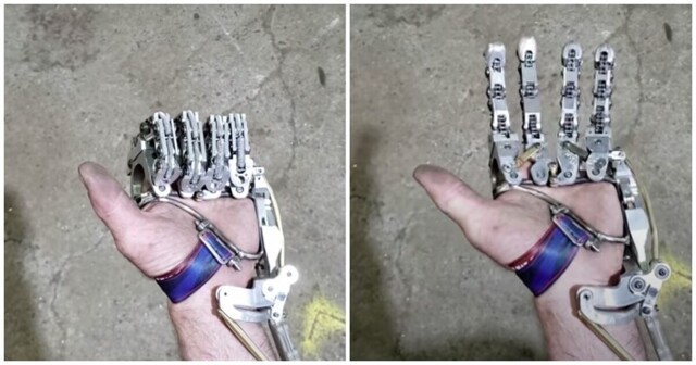 Инженер-механик  изготовил себе механический протез пальцев кисти