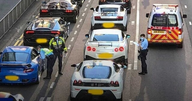 Полиция Гонконга остановила сразу 45 экзотических суперкаров за уличные гонки