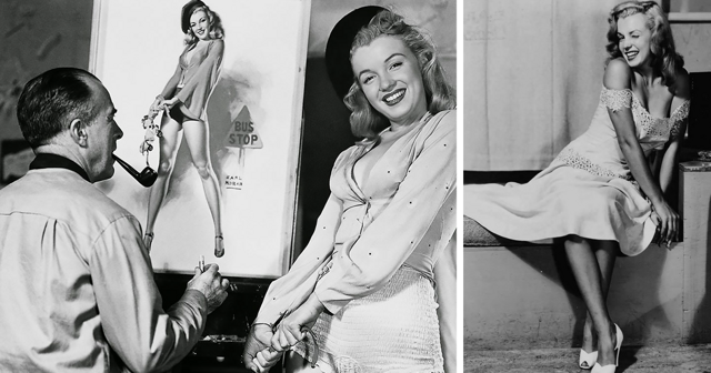 Будущая суперзвезда Мэрилин Монро позирует для пинап-художника Эрла Морана в подборке фото конца 40-х годов
